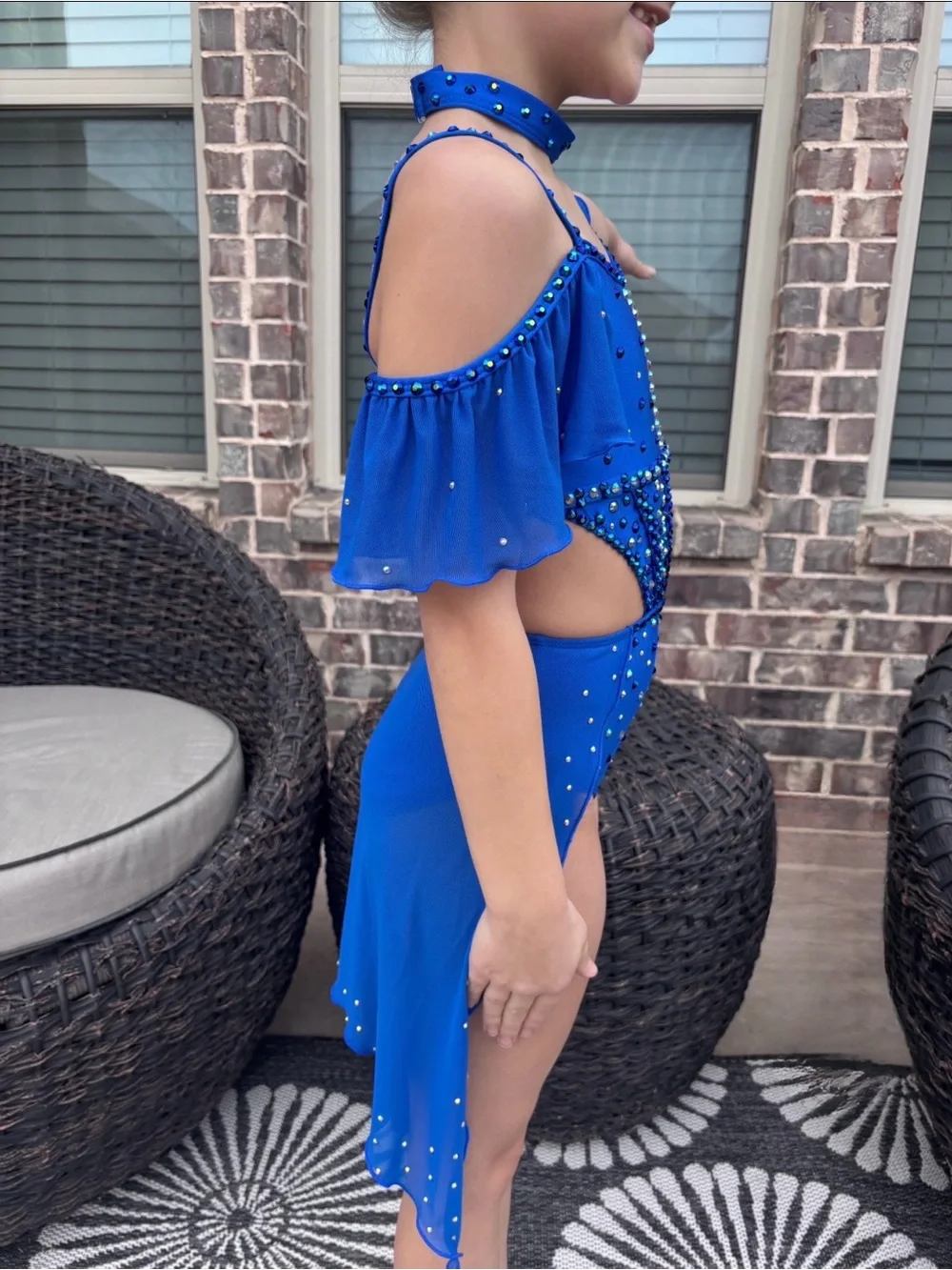 NEW Semi Custom - Royal Blue Rhinestone Dance Costume